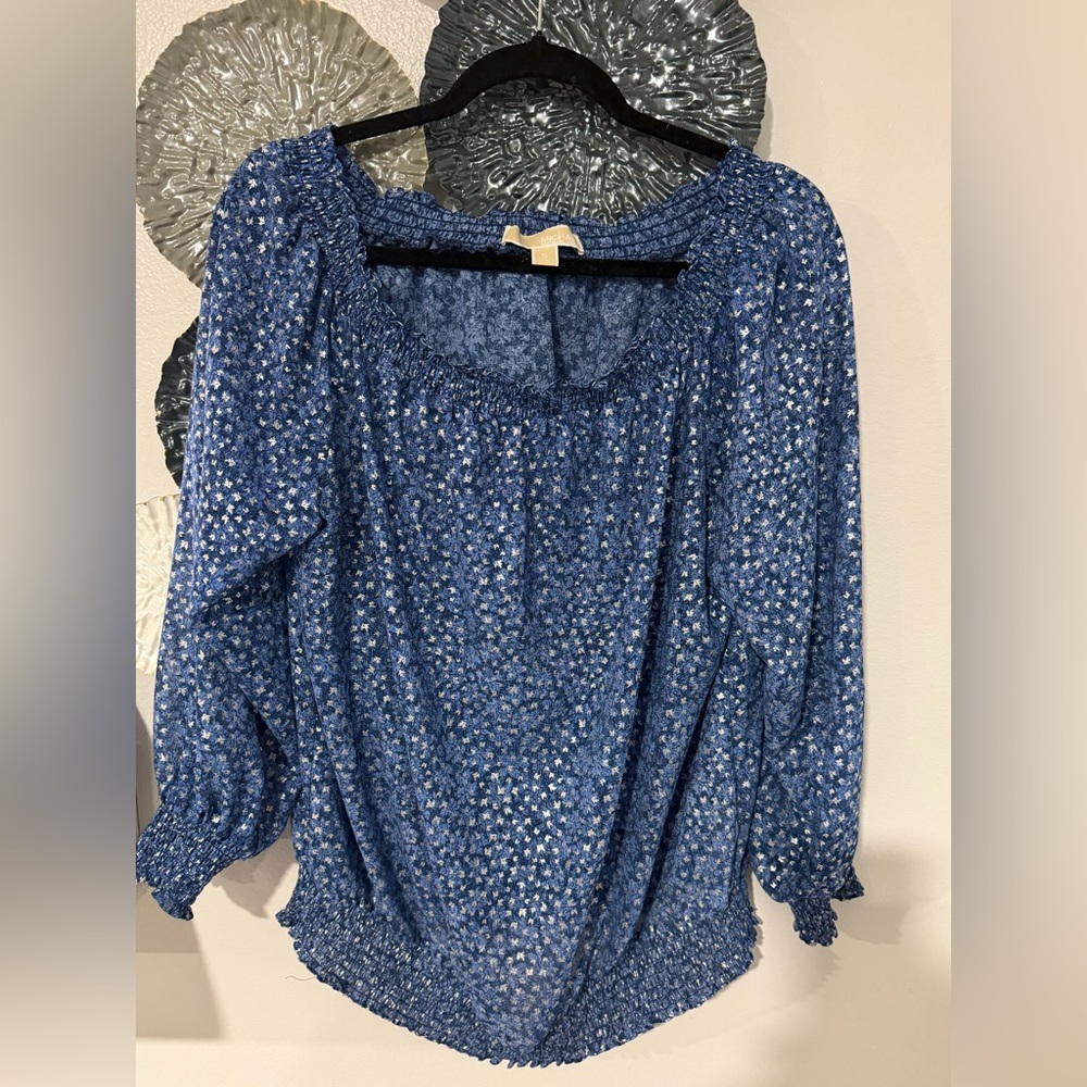 Michael Kors Blue Patterned Blouse